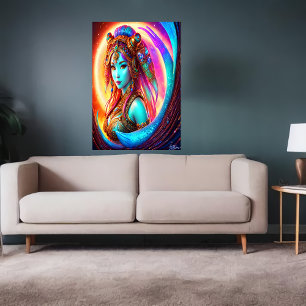 Porträtt i Inuit Goddess Sedna AI Art Poster