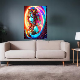 Porträtt i Inuit Goddess Sedna | AI Art Poster