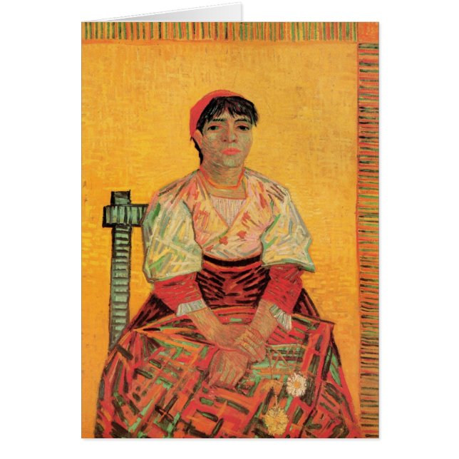 Porträtt i italienska Woman av Vincent van Gogh Hälsningskort (Framsidan)