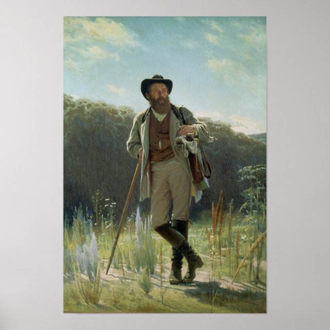 Porträtt i Ivan Ivanovich Shishkin , 1873 Poster (Framsidan)