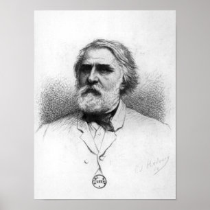 Porträtt i Ivan Turgenev Poster