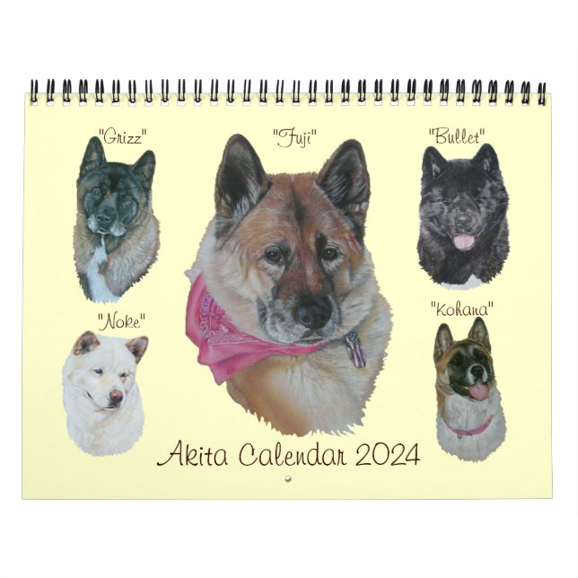 porträtt i japanese akita hundar kalender (Omslag)