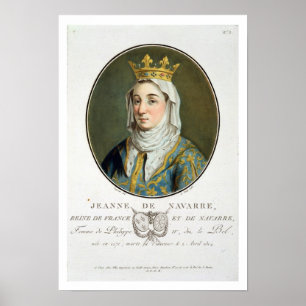 Porträtt i Jeanne de Navarre (1271-1304), 1788 c Poster