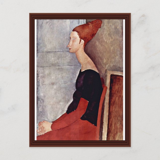 Porträtt i Jeanne Hébuterne i Mörk kläder Vykort (Framsida)