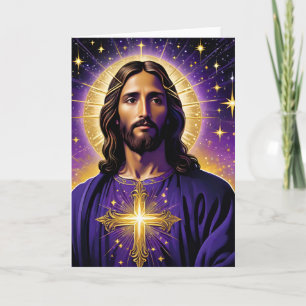 Porträtt i Jesus Kristus jul Kort