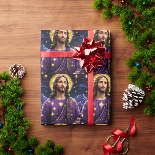 Porträtt i Jesus Kristus jul Presentpapper (Julgåva)
