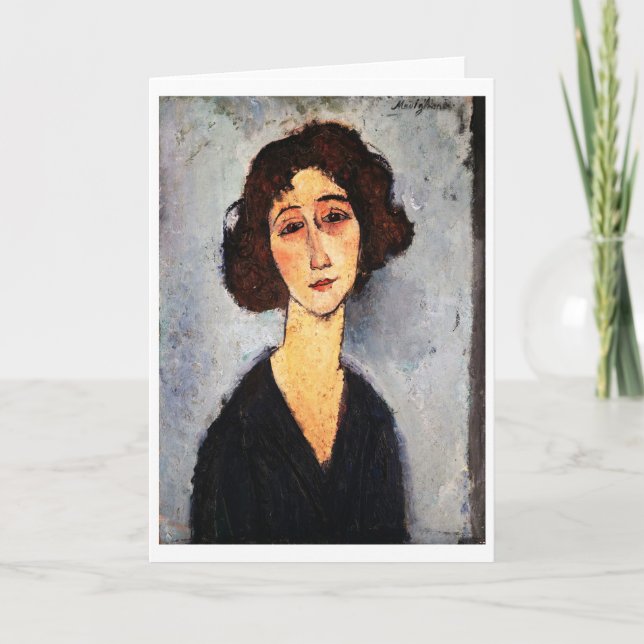 Porträtt i Jeune Femme, Modigliani Kort (Framsida)