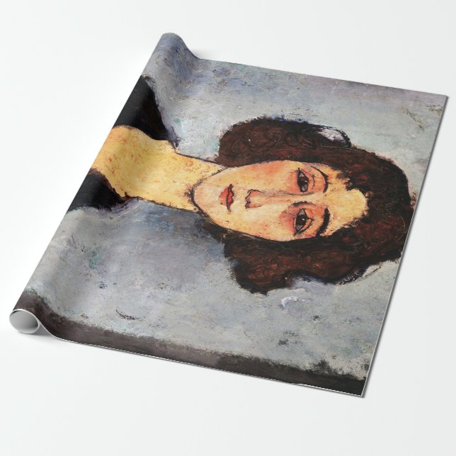 Porträtt i Jeune Femme, Modigliani Presentpapper (Utrullad)