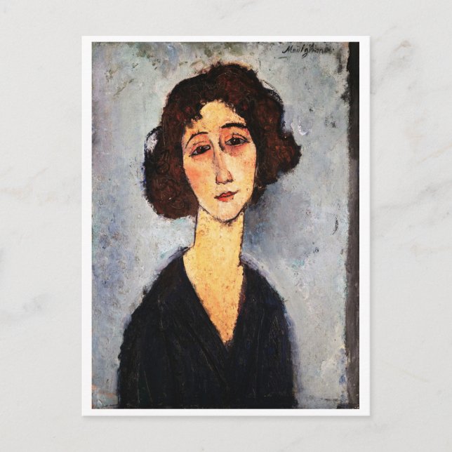 Porträtt i Jeune Femme, Modigliani Vykort (Framsida)