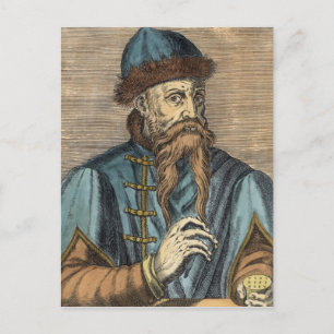 Porträtt i Johannes Gutenberg 2 Vykort