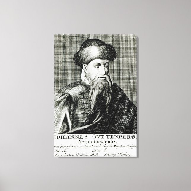 Porträtt i Johannes Gutenberg Canvastryck (Framsida)