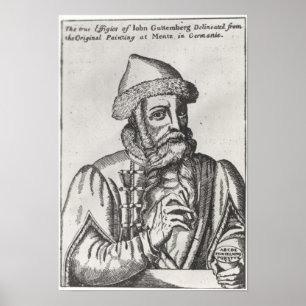 Porträtt i Johannes Gutenberg Poster