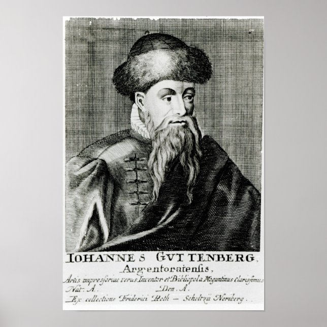 Porträtt i Johannes Gutenberg Poster (Framsidan)