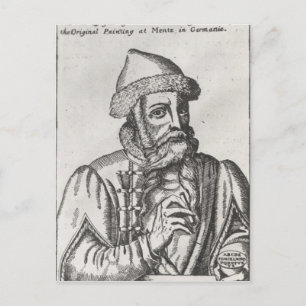 Porträtt i Johannes Gutenberg Vykort