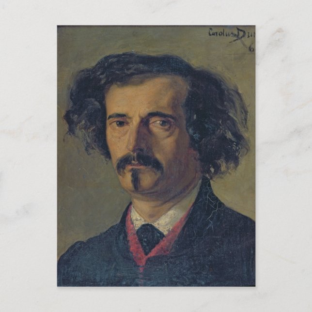 Porträtt i Jules Barbey d'Aurevilly 1860 Vykort (Framsida)