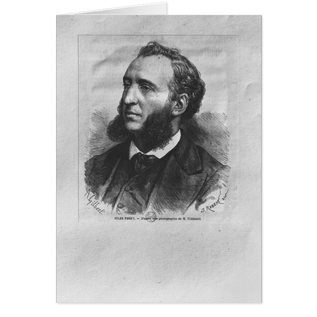 Porträtt i Jules Ferry Hälsningskort (Framsidan)