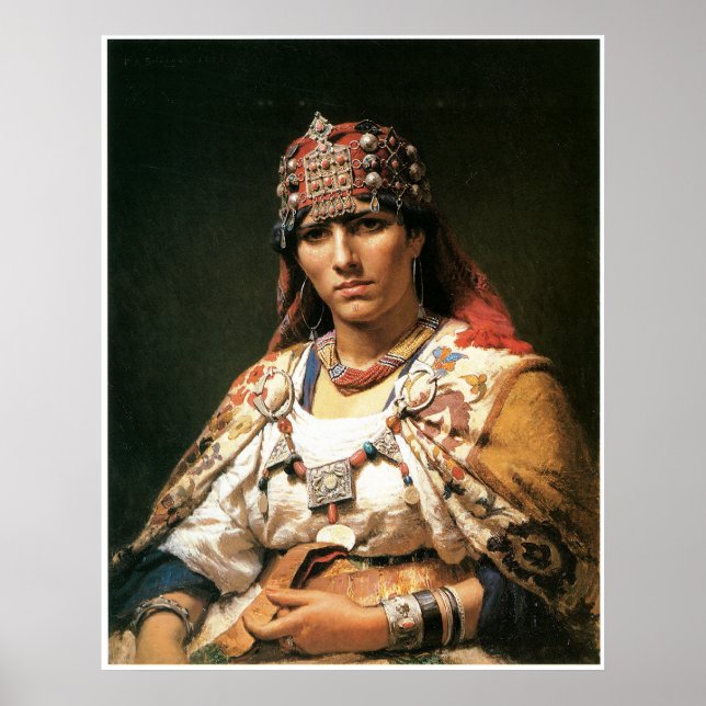 Porträtt i Kabylie Woman, Algeriet, 1875 Poster (Framsidan)