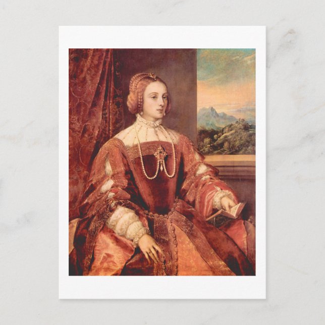 Porträtt i Kaiserin Isabella, Titian Fine Art Vykort (Framsida)