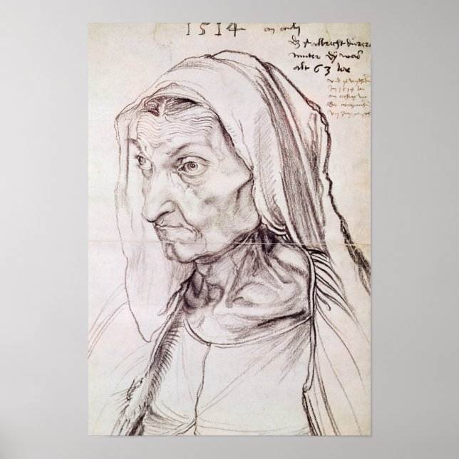 Porträtt i konstnärens mor, 1514 poster (Framsidan)