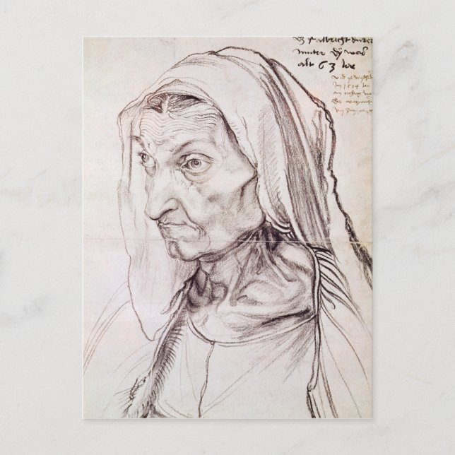 Porträtt i konstnärens mor, 1514 vykort (Framsida)
