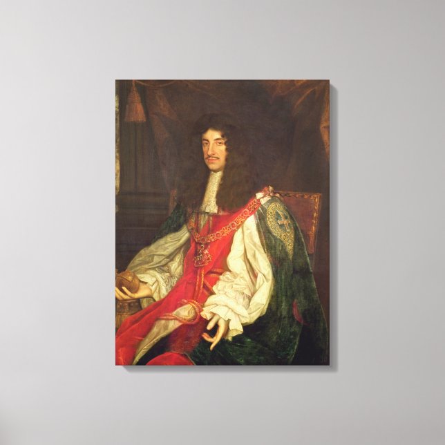 Porträtt i Kung Charles II, 1660-65 Canvastryck (Framsida)