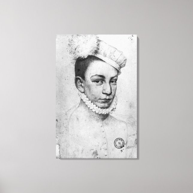 Porträtt i Kung Charles IX i Frankrike, 1561 Canvastryck (Framsida)