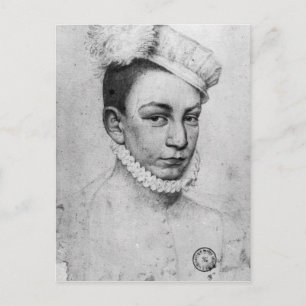 Porträtt i Kung Charles IX i Frankrike, 1561 Vykort
