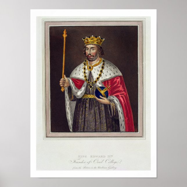 Porträtt i Kung Edward II (1284-1327) grundare av Poster (Framsidan)