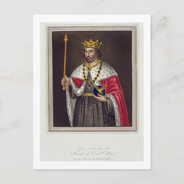 Porträtt i Kung Edward II (1284-1327) grundare av Vykort (Framsida)