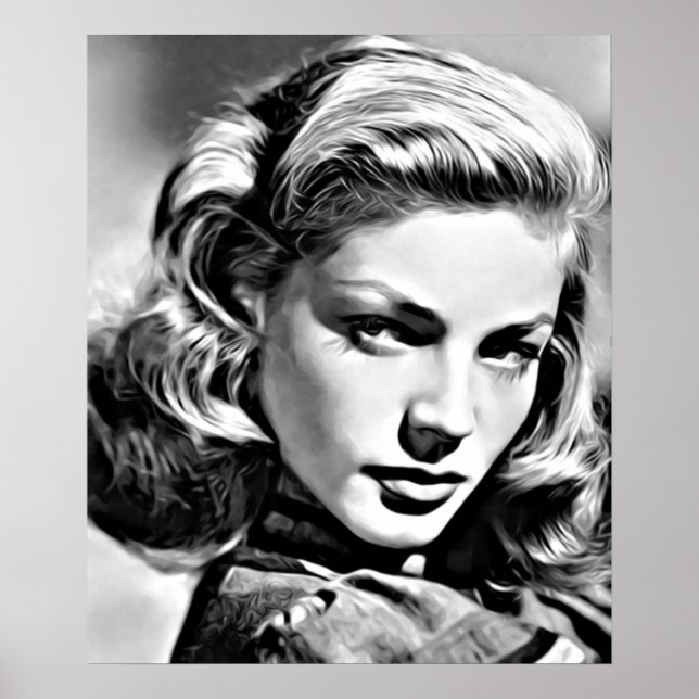 Porträtt i Lauren Bacall berömd American Actress Poster (Framsidan)