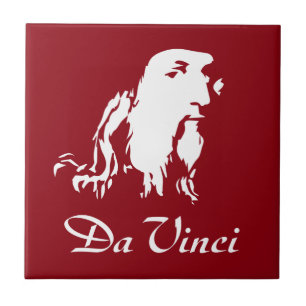 Porträtt i Leonardo Da Vinci Kakelplatta