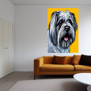 Porträtt i Lhasa Apso AI Art Poster