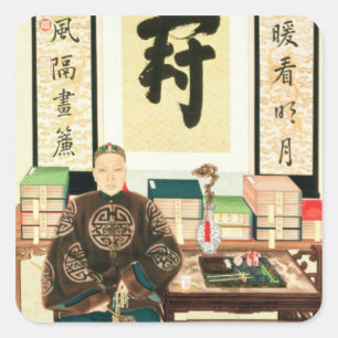 Porträtt i Li-Lieu Ying, Empress Tzu-Hsi's Underba Fyrkantigt Klistermärke