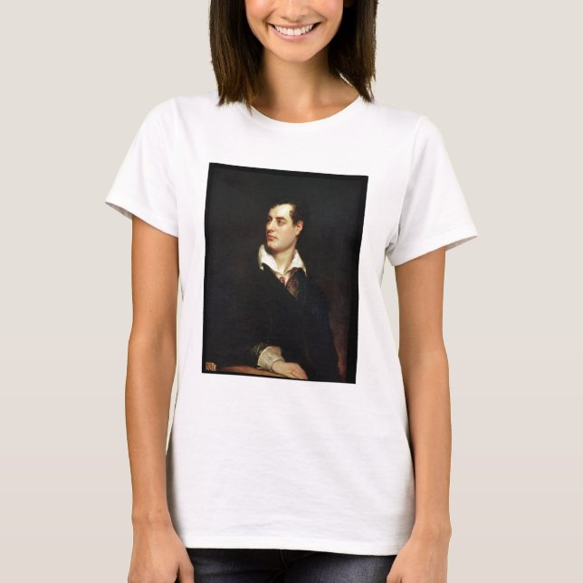 Porträtt i Lord Byron (1788-1824) (olja på canvas) Tee (Framsida)