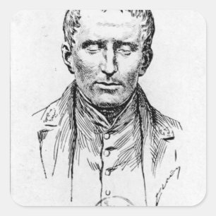 Porträtt i Louis Braille Fyrkantigt Klistermärke