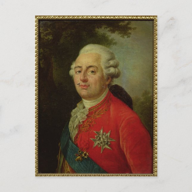 Porträtt i Louis XVI Kung i Frankrike Vykort (Framsida)