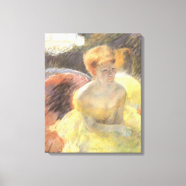 Porträtt i Lydia vid operan av Mary Cassatt Canvastryck (Framsida)