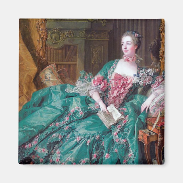 Porträtt i Madame Pompadour, Boucher, 1756 Magnet (Framsidan)