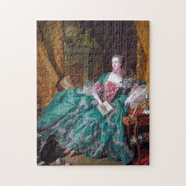 Porträtt i Madame Pompadour, Boucher Pussel (Vertikal)