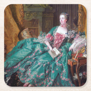 Porträtt i Madame Pompadour, Boucher Underlägg Papper Kvadrat
