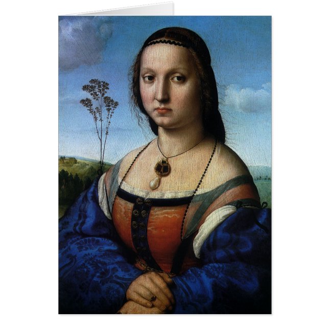 Porträtt i Maddalena Doni av Raphael Sanzio Hälsningskort (Framsidan)