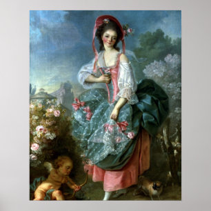 Porträtt i Mademoiselle Guimard som Terpsichore, c Poster