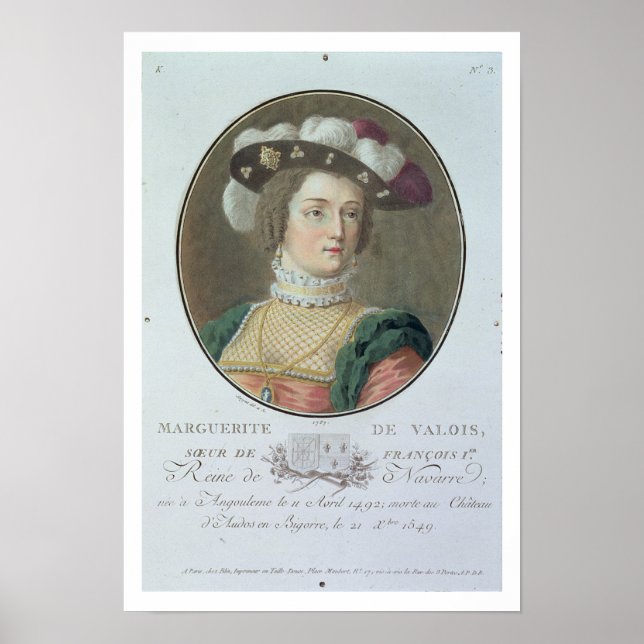 Porträtt i Marguerite de Valois (1492-1549), 1787 Poster (Framsidan)