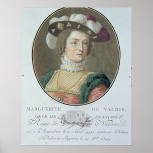 Porträtt i Marguerite de Valois (1492-1549), 1787 Poster