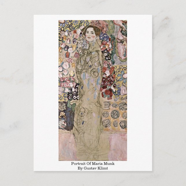 Porträtt i Maria Munk av Gustav Klimt Vykort (Framsida)