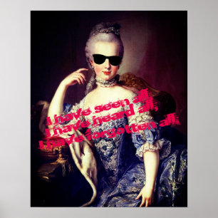 Porträtt i Marie Antoinette med solglassoffercitat Poster