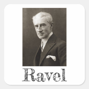 Porträtt i Maurice Ravel (c. 1925) Fyrkantigt Klistermärke