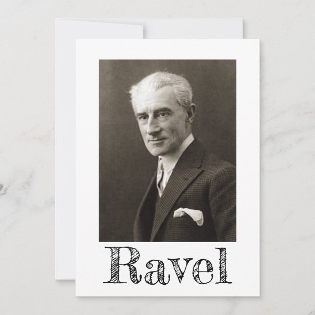 Porträtt i Maurice Ravel (c. 1925) Inbjudningar (Framsida)