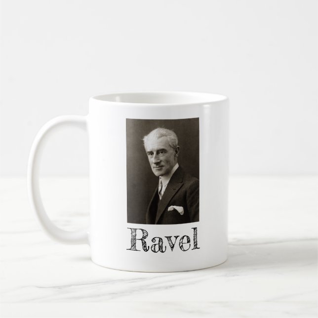 Porträtt i Maurice Ravel (c) 1925) Kaffemugg (Vänster)