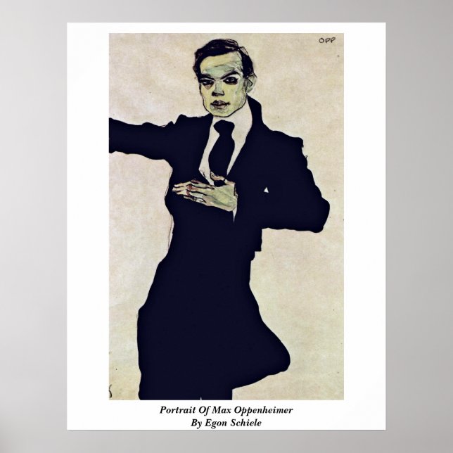 Porträtt i Max Oppenheimer av Egon Schiele Poster (Framsidan)